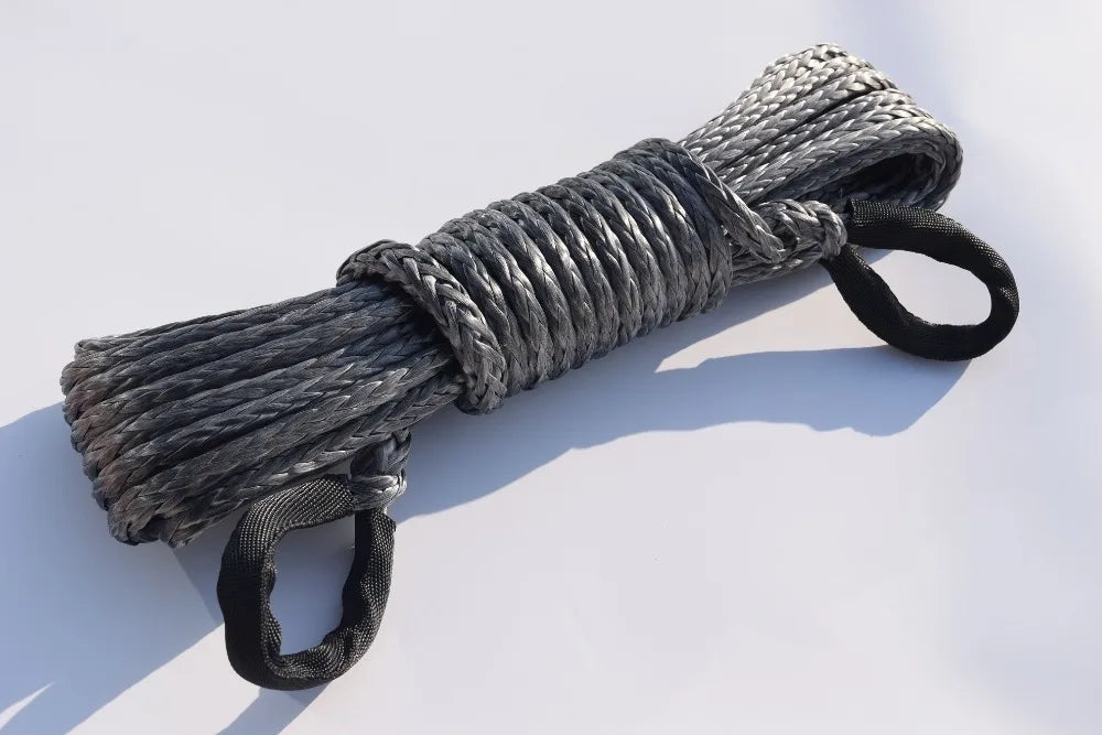 3/8" * 50ft  Synthetic Winch Rope Extension,10mm ATV Winch Cable, Synthetic Rope,Towing Rope for Offroad Auto Parts