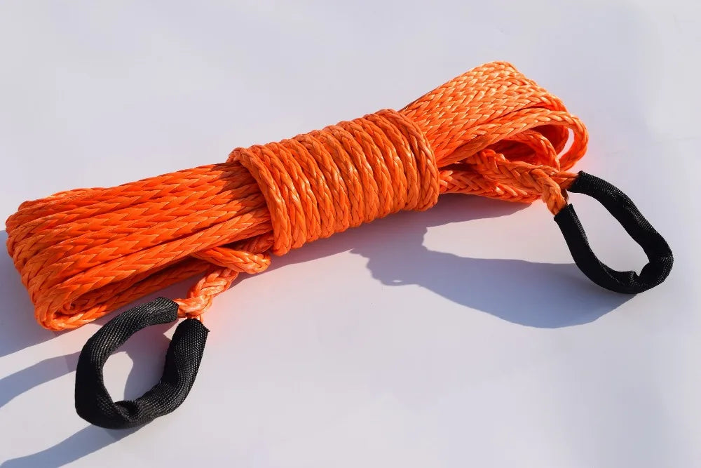 3/8" * 50ft  Synthetic Winch Rope Extension,10mm ATV Winch Cable, Synthetic Rope,Towing Rope for Offroad Auto Parts