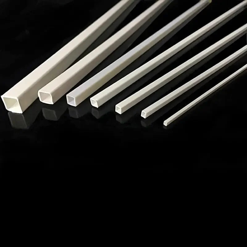 5/10/20Pcs White ABS Plastic Square Tube, Hollow Pipe for Architecture Model Making & DIY Craft, Easy Cut Building Material