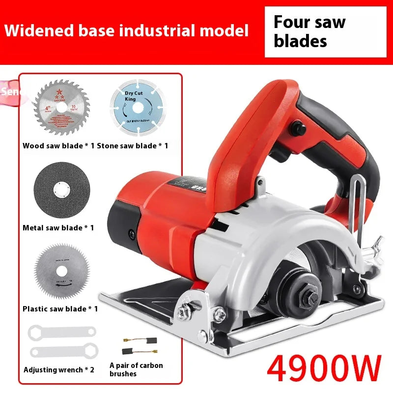 4900W Electric Circular Saw Multifunctional Cutting Machine Handheld Circular Saws Tiles Wood Metal Stone Slotting Chainsaw