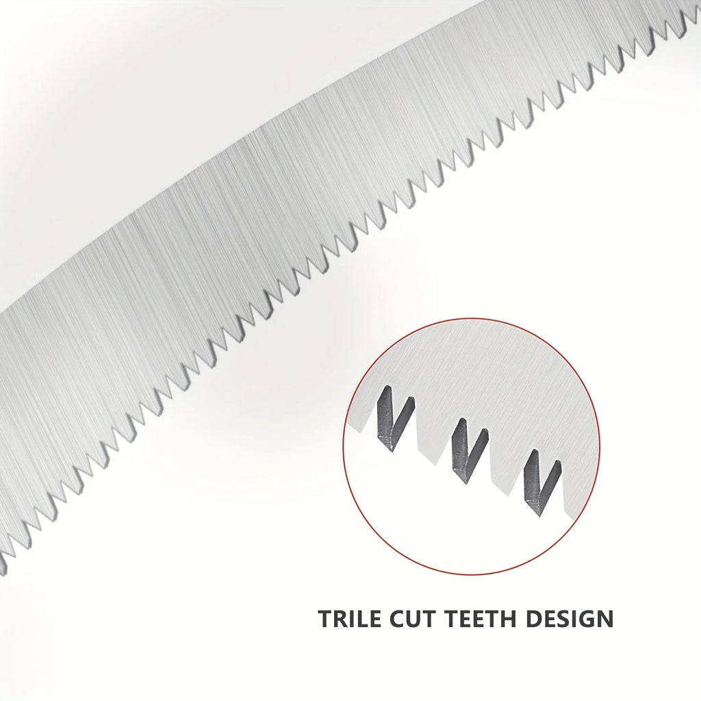 Pruning Saw ( 12" CURVED BLADE) Comfort Handle - Professional Hand Saw - Perfect for Trimming Trees, Plants, Shrubs, Wood, etc.