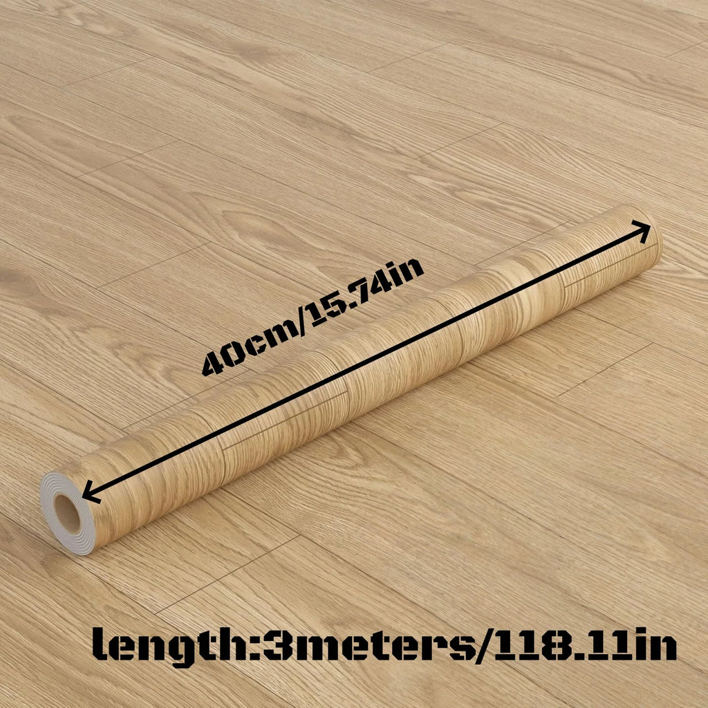 1Roll Peel and Stick Floor sticker Natural Wood Grain Appearance Self Adhesive Scratch Prevention Suitable for Kit