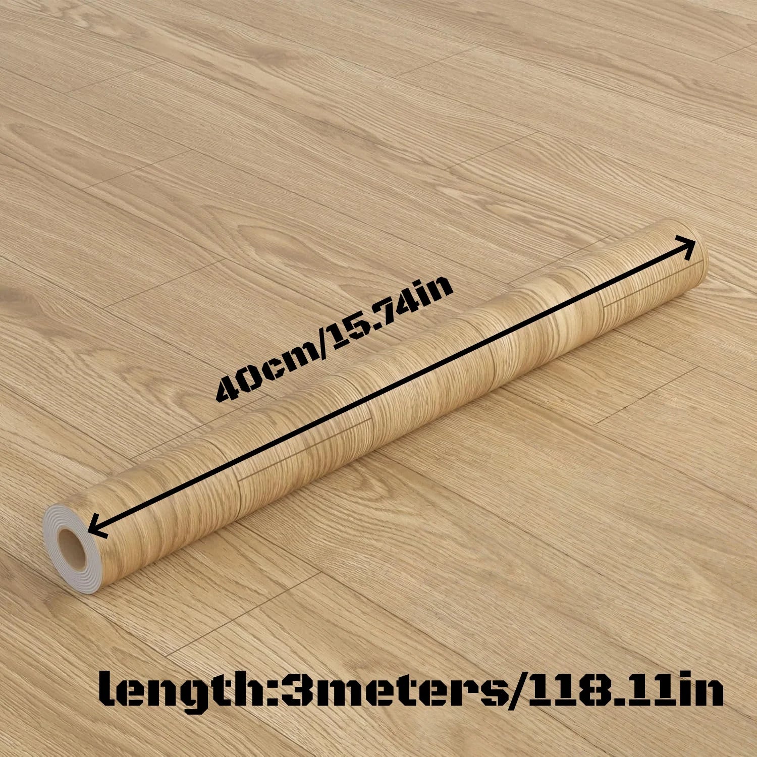 1Roll Peel and Stick Floor sticker Natural Wood Grain Appearance Self Adhesive Scratch Prevention Suitable for Kit