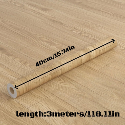 1Roll Peel and Stick Floor sticker Natural Wood Grain Appearance Self Adhesive Scratch Prevention Suitable for Kit