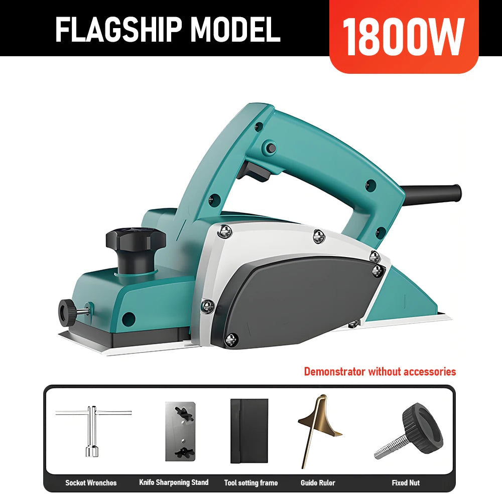 Electric Hand Planer 220V 1800W Multi-Functional Handheld Wood Planer Lightweight Electric Woodworking Planer Adjustable Depth