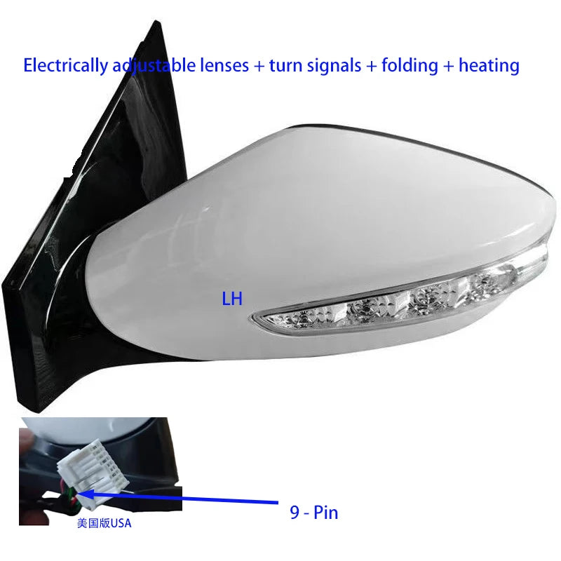 For Hyundai SONATA 2011-2013 Auto parts Electric With turn signal  rearview mirror 5-9-wire assembly OE87610-3S440 87610-3S120