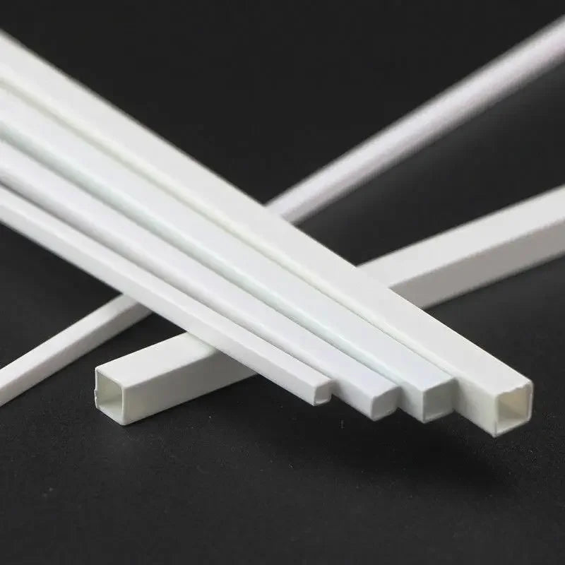 5/10/20Pcs White ABS Plastic Square Tube, Hollow Pipe for Architecture Model Making & DIY Craft, Easy Cut Building Material