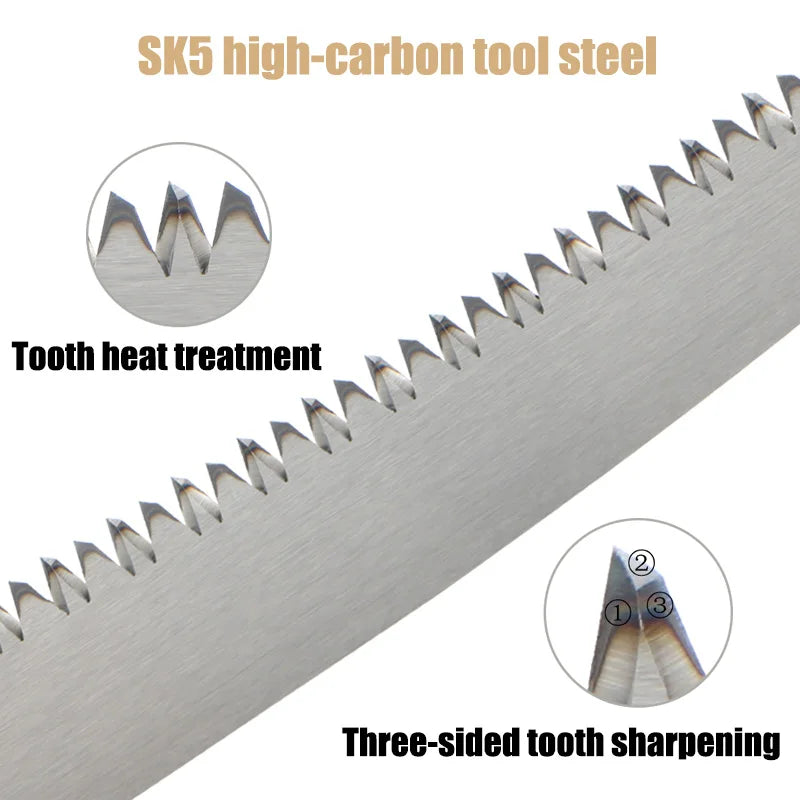 SK5 Japanese Teeth Reciprocating Saw Blades Kit 9/15/18 Inch 6TPI Curved Edge Saw Blades For Wood Pruning Cutting Tree Trimming