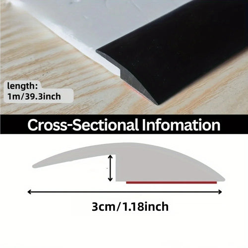 1PC 1m/39.37in Self-Adhesive Floor Transition Strip, Flexible Wood Grain Design Edging for Carpet, Laminate&Floors, Threshold