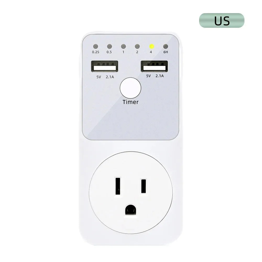 Electronic Timer Switch 6 Hour Programmable Countdown Intelligent Timing Outlet Socket USB Interface EU US UK FR Plug