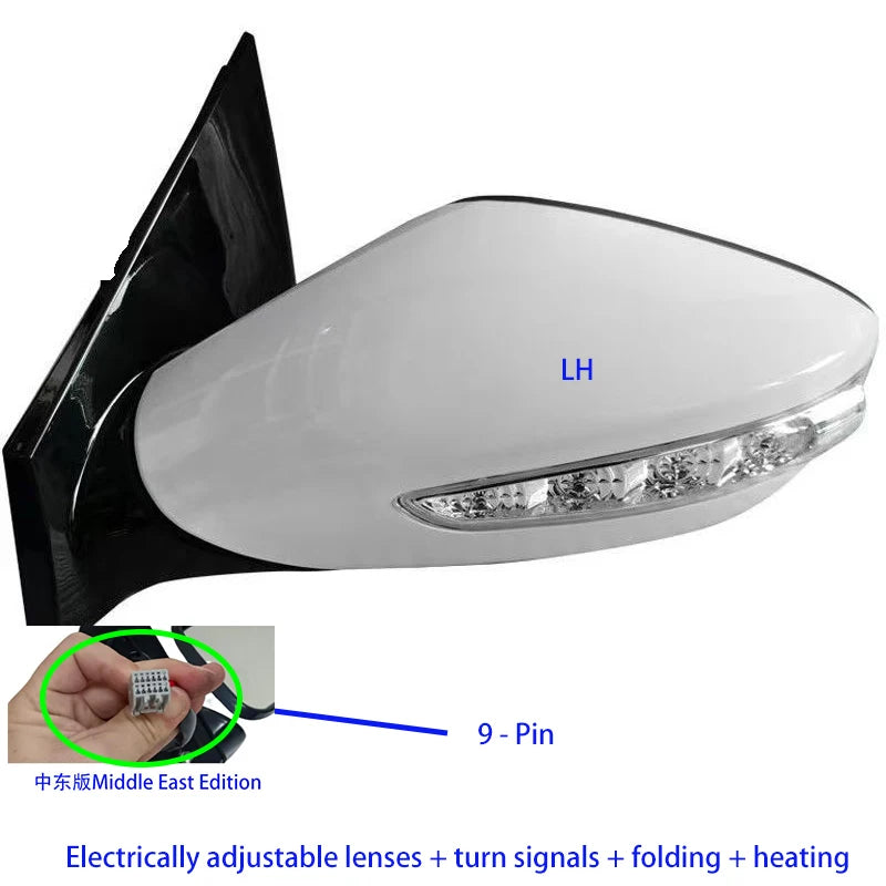 For Hyundai SONATA 2011-2013 Auto parts Electric With turn signal  rearview mirror 5-9-wire assembly OE87610-3S440 87610-3S120