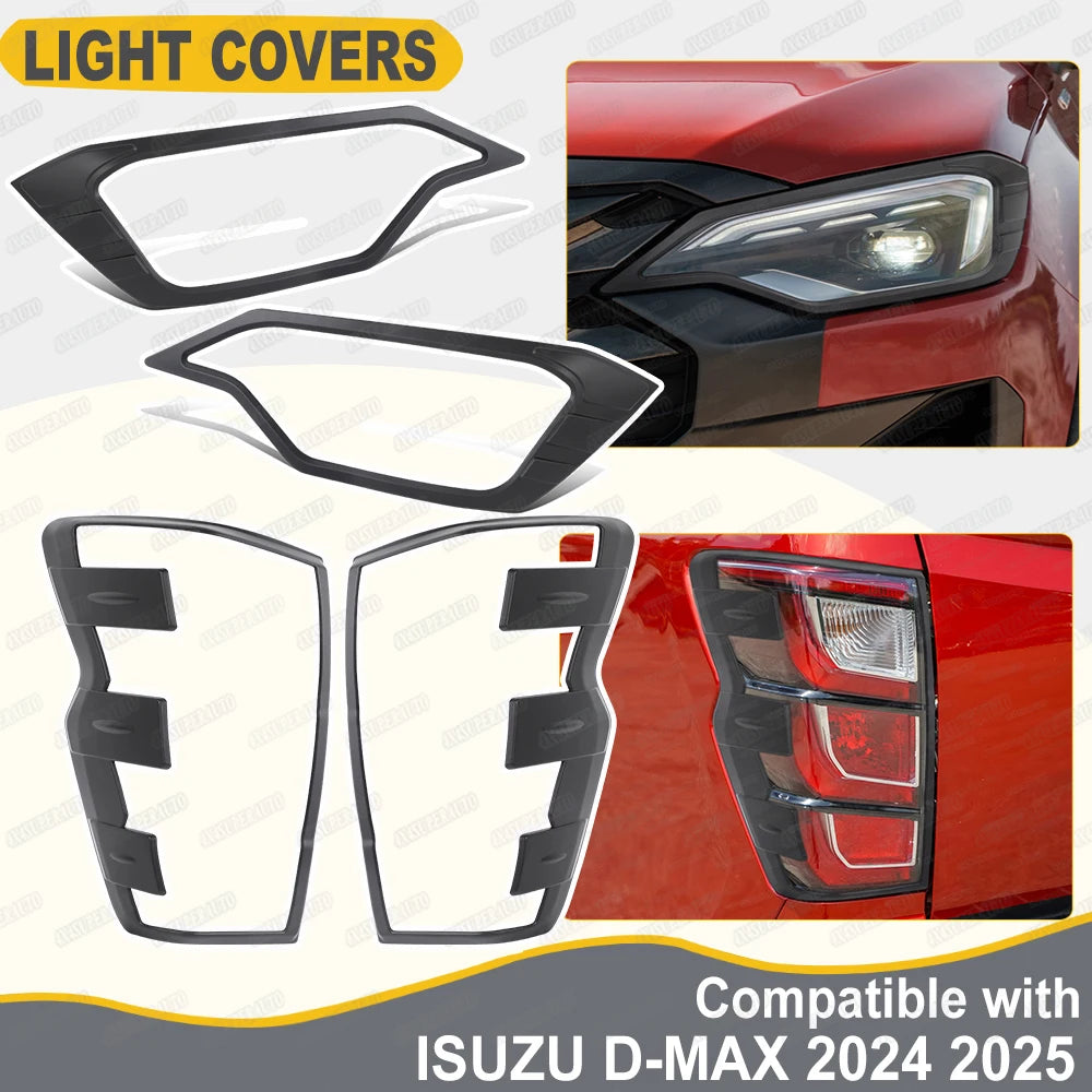 Car Body Kits for ISUZU D-Max DL40 V-Cross 2024 2025 Matte Black Headlight Tail Light Covers Car Exterior Accessories Auto Parts