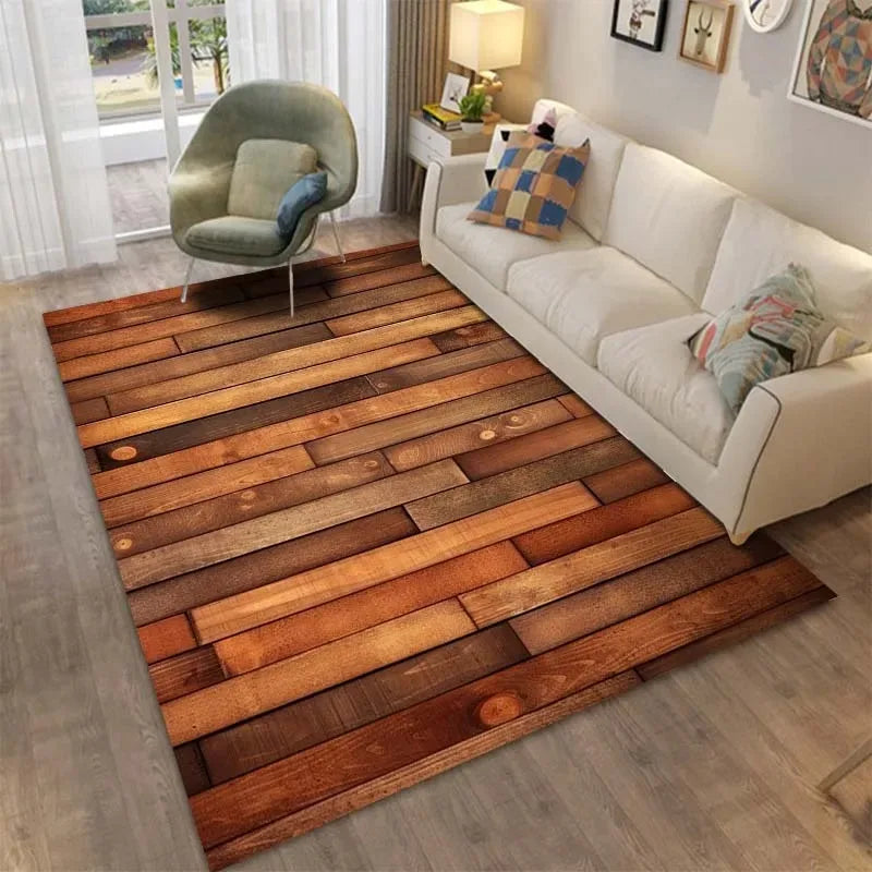 Wooden Floor Pattern Mats Door Front Decoration Home Living Room Mats