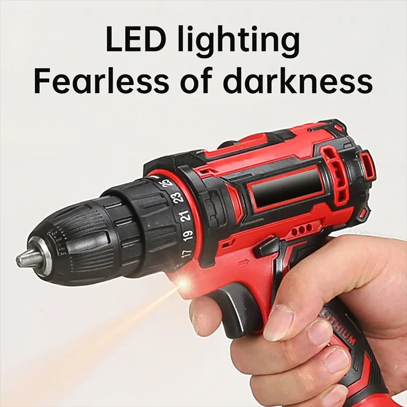 Electric Drill 16.8V Cordless Drill Electric Screwdriver Mini Wireless Power Driver DC Lithium-Ion Battery