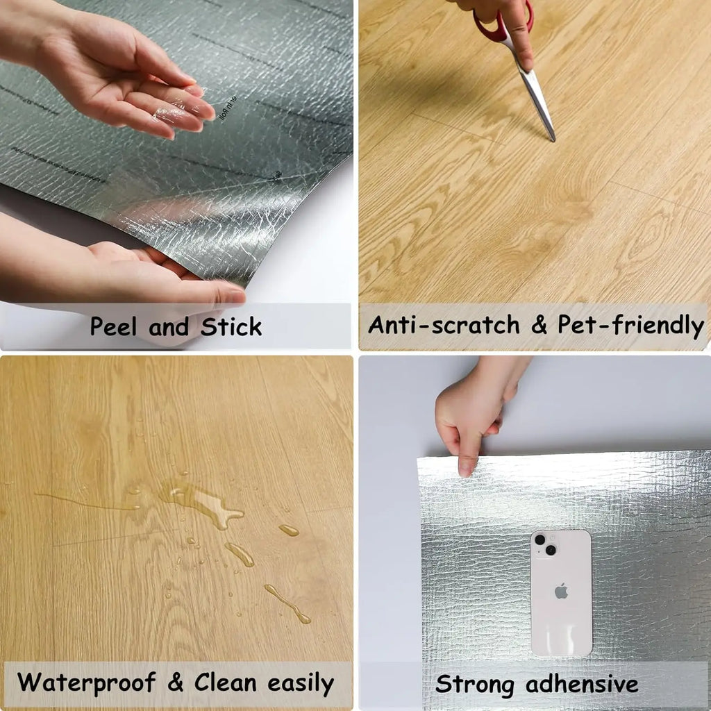 40CM Self-adhesive Waterproof Non-slip Wood Grain Floor Sticker for Living Room Bedroom Modern Style Home Decorate Wall Stickers