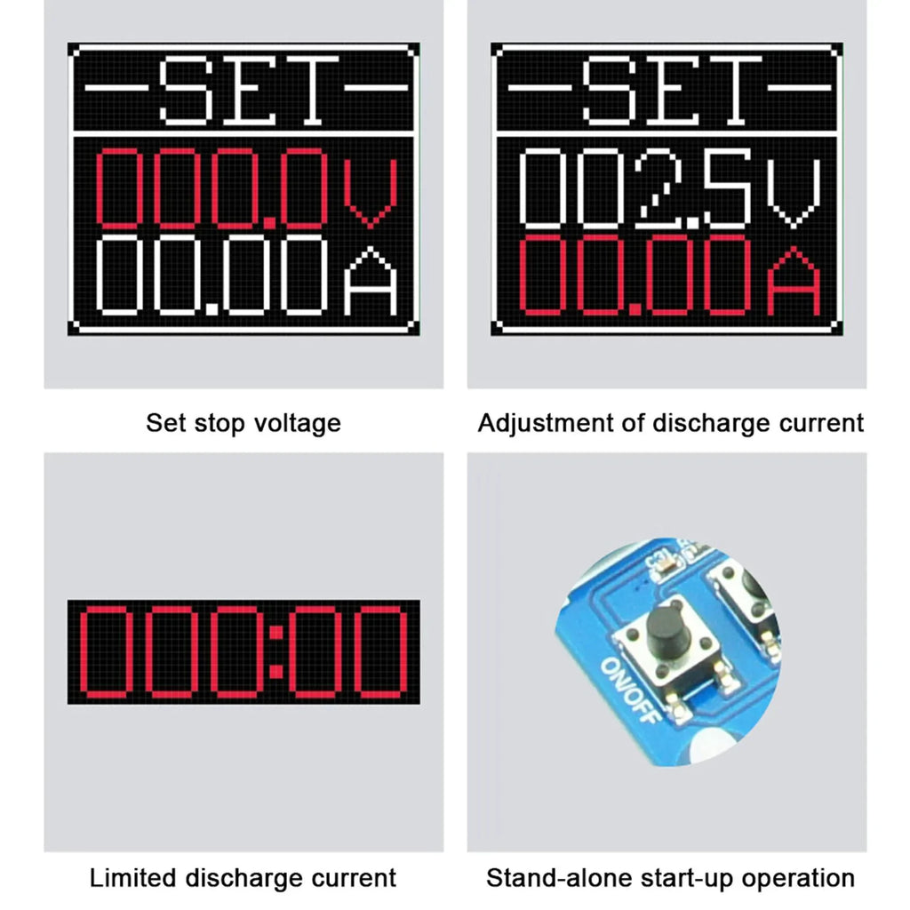 Electronic Load 4-wire Lithium Battery Tester Digital Analyzer US Plug Battery Tools Adjustable Testing Module 150W 20A DC