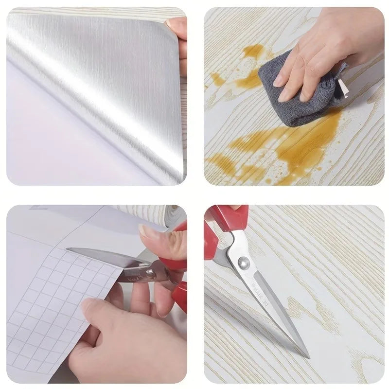 Wood Grain Floor Sticker Thickened Self Adhesive Waterproof Wear Resistant Non Slip Tile for Living Room Home Renovation Decor