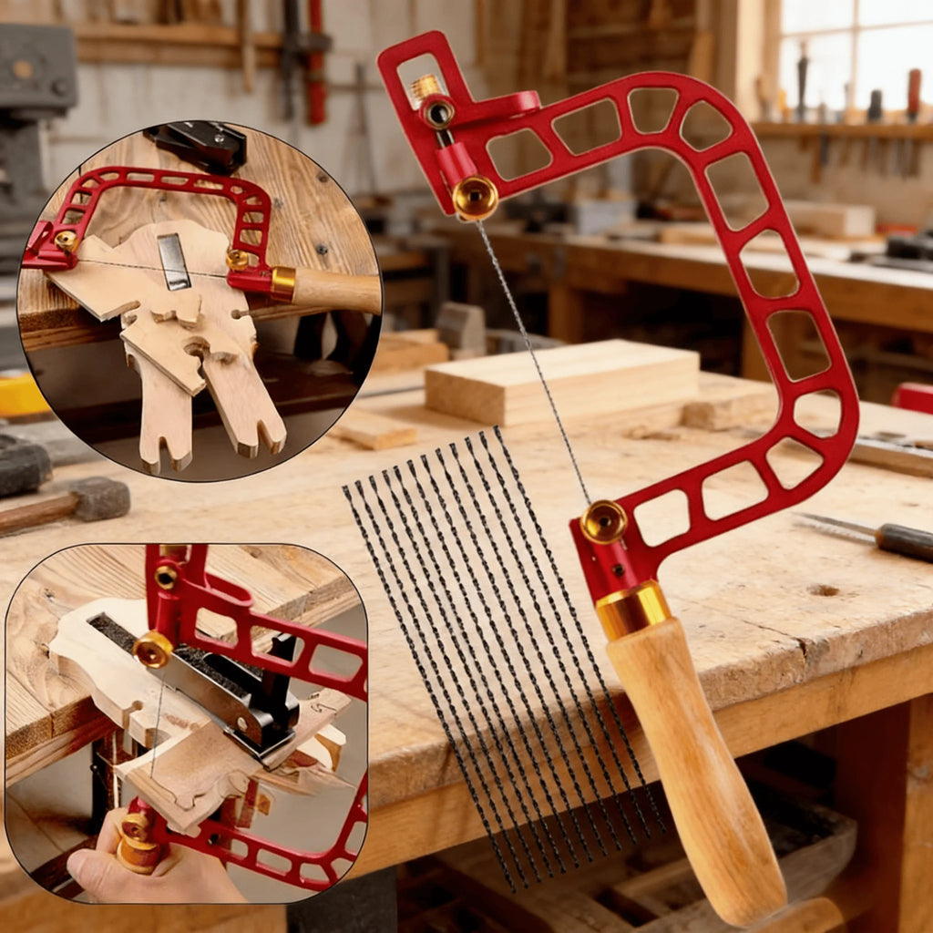 Diamond Wire Coping Saw – Aluminum Alloy Frame Curve Saw for Accurate Woodworking & Ceramic Cutting