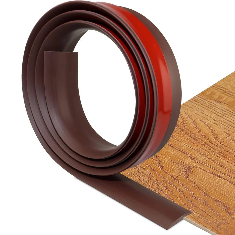 1PC 1m/39.37in Self-Adhesive Floor Transition Strip, Flexible Wood Grain Design Edging for Carpet, Laminate&Floors, Threshold