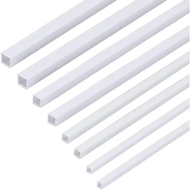 5/10/20Pcs White ABS Plastic Square Tube, Hollow Pipe for Architecture Model Making & DIY Craft, Easy Cut Building Material