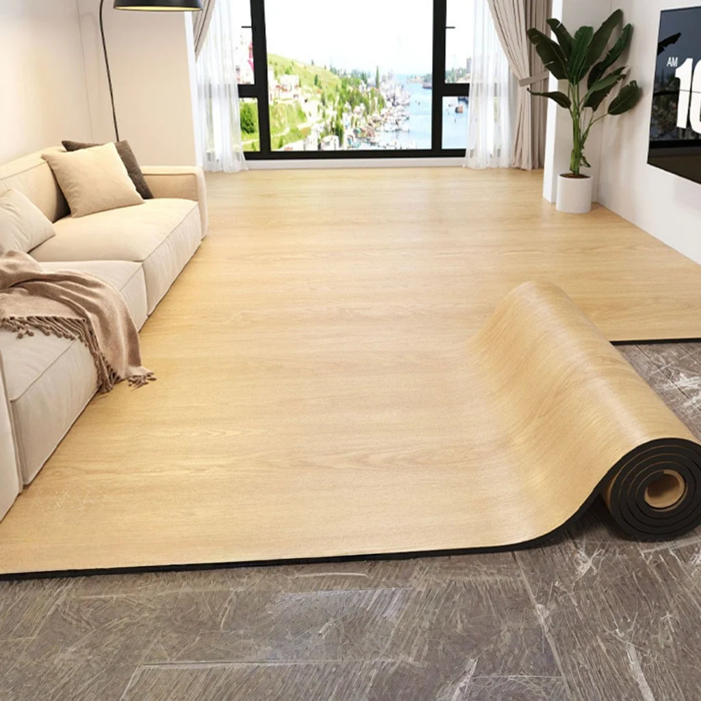 1Roll Peel and Stick Floor sticker Natural Wood Grain Appearance Self Adhesive Scratch Prevention Suitable for Kit