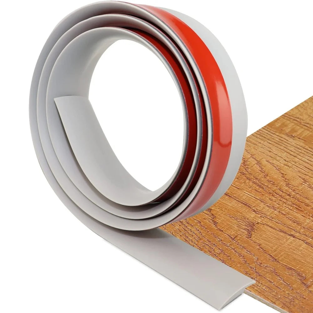 1PC 1m/39.37in Self-Adhesive Floor Transition Strip, Flexible Wood Grain Design Edging for Carpet, Laminate&Floors, Threshold