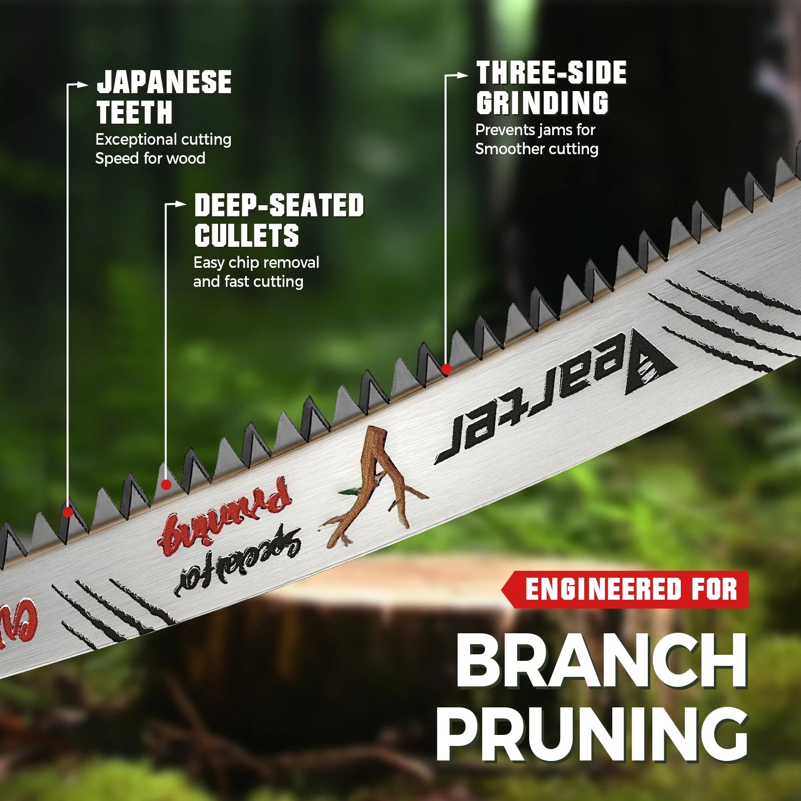 9inch Reciprocating Saw Blades,5pcs Japanese Teeth Wood Pruning Saw Blades 6TPI with curved Edge for Tree Trimming Cutting