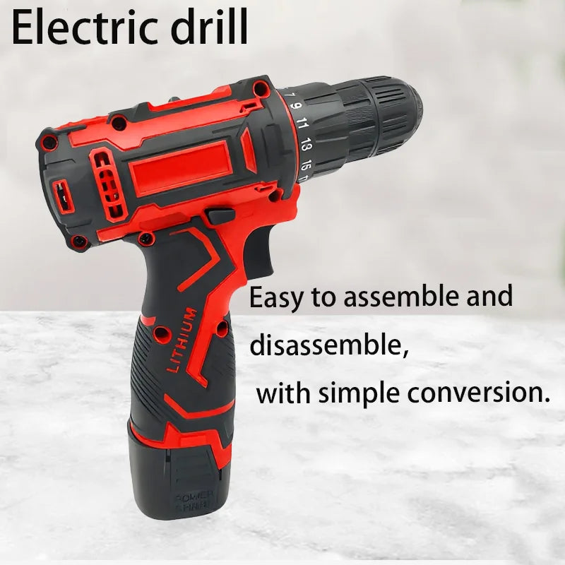 Electric Drill 16.8V Cordless Drill Electric Screwdriver Mini Wireless Power Driver DC Lithium-Ion Battery