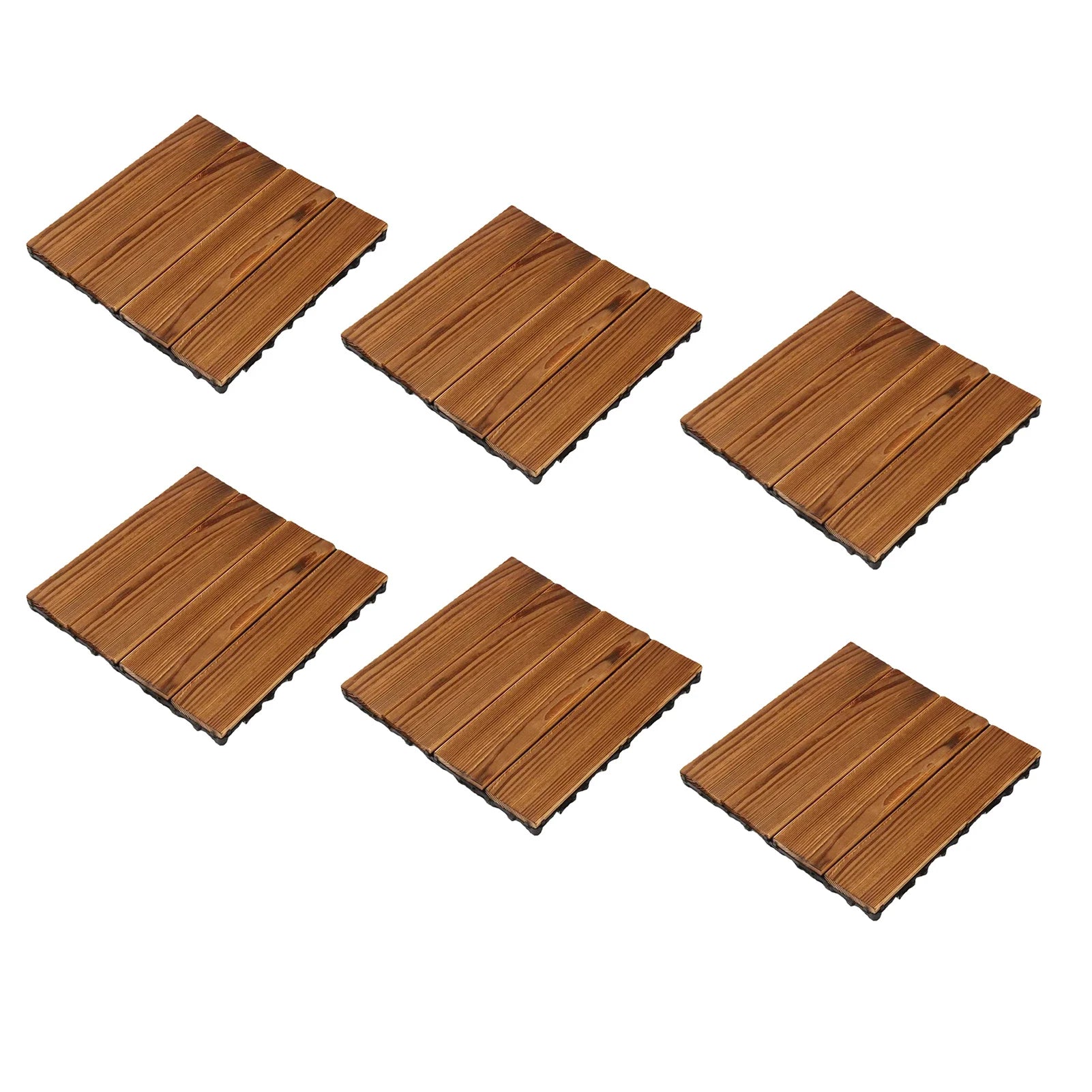 10PCS Wood Floor Blocks Corrosion Resistance Splicing Flooring Tiles for Outdoor Terrace Balcony Wood Floor Block Wood Flooring