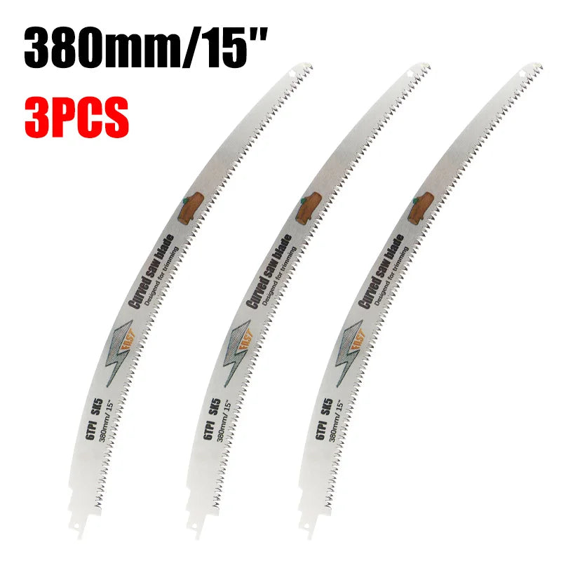 SK5 Japanese Teeth Reciprocating Saw Blades Kit 9/15/18 Inch 6TPI Curved Edge Saw Blades For Wood Pruning Cutting Tree Trimming