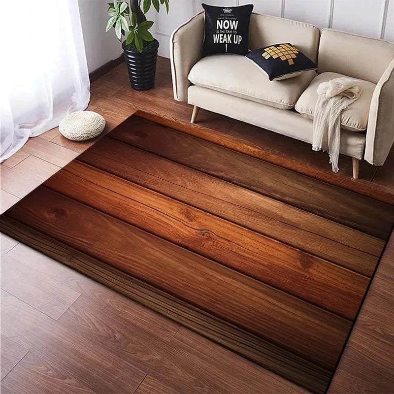 Wooden Floor Pattern Mats Door Front Decoration Home Living Room Mats
