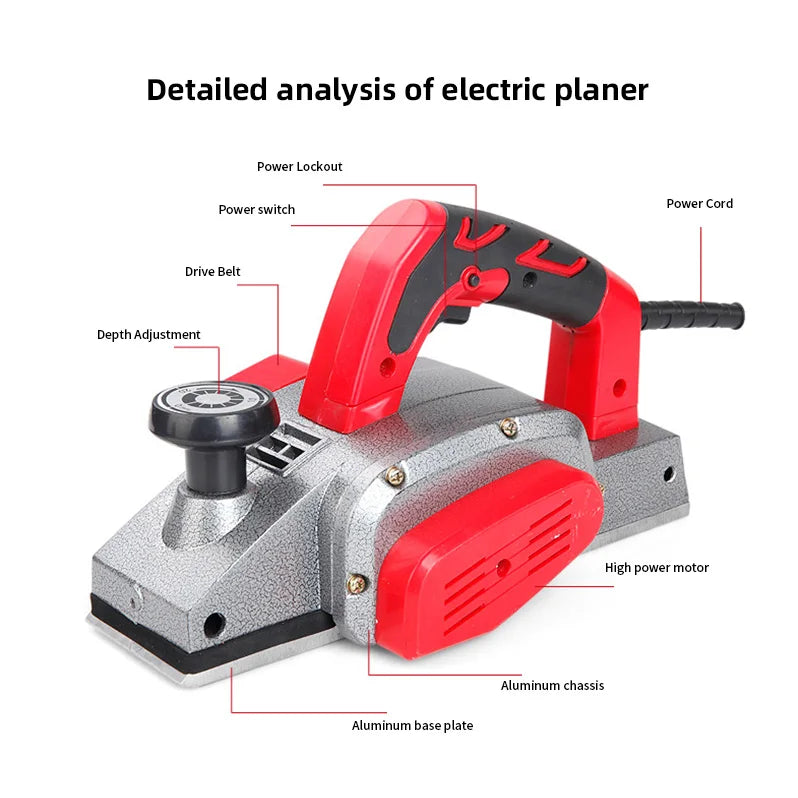 Electric Hand Wood Planer High Speed Powerful Electric Handheld Planers Portable Handheld Planer