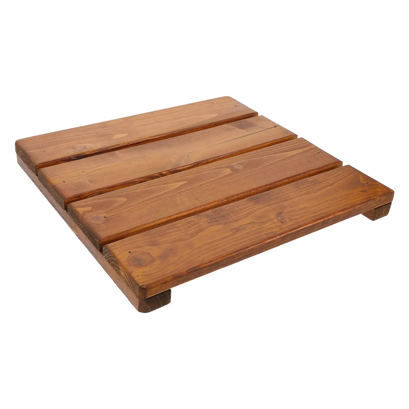 Wood Bath Mat Non-Slip Solid Wood Fast Drainage Bathroom Rug Quick Drying Waterproof Shower Floor Mat for Tub Spa Home