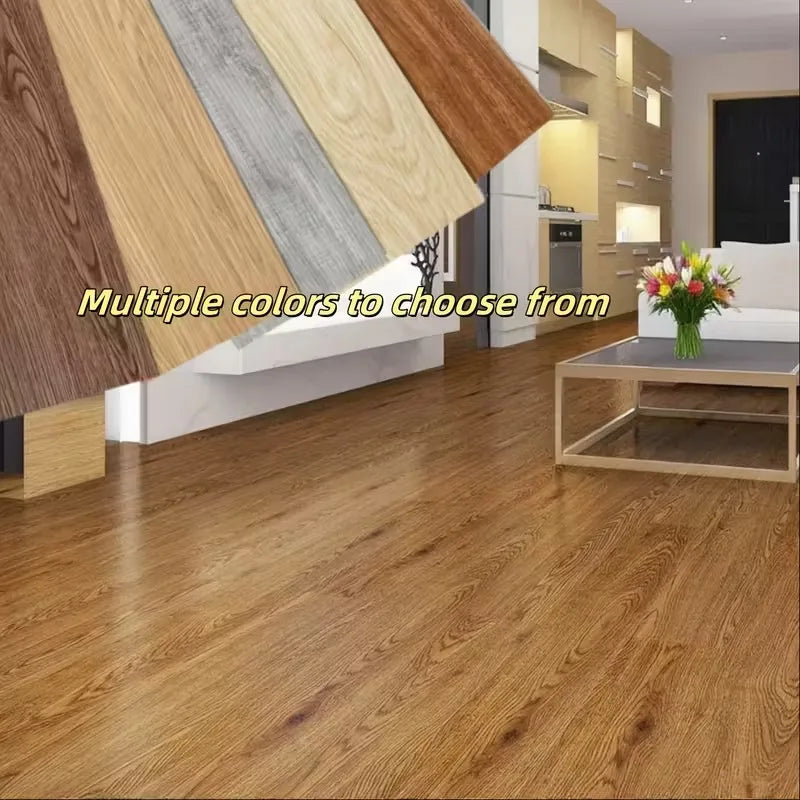 Wood Grain Floor Sticker Thickened Self Adhesive Waterproof Wear Resistant Non Slip Tile for Living Room Home Renovation Decor