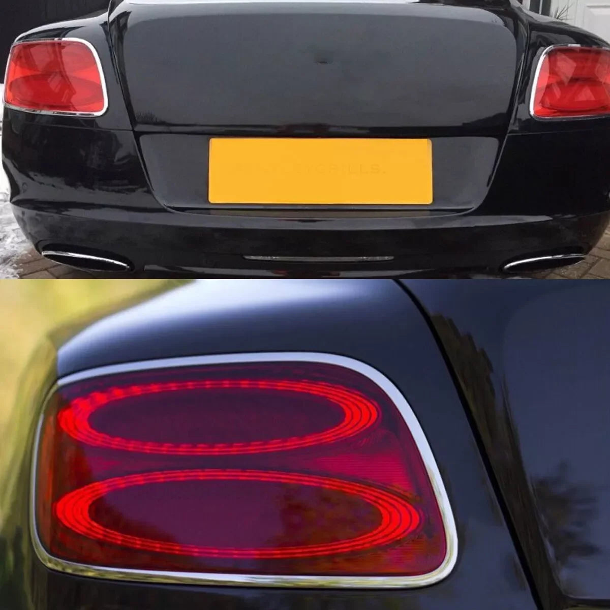 Rear Lamps Cover Cap For Bentley Continental GT GTC 2-door 2012-2018 Rear Trim Tail Lights Lamp Rims Chrome Framework Auto Parts