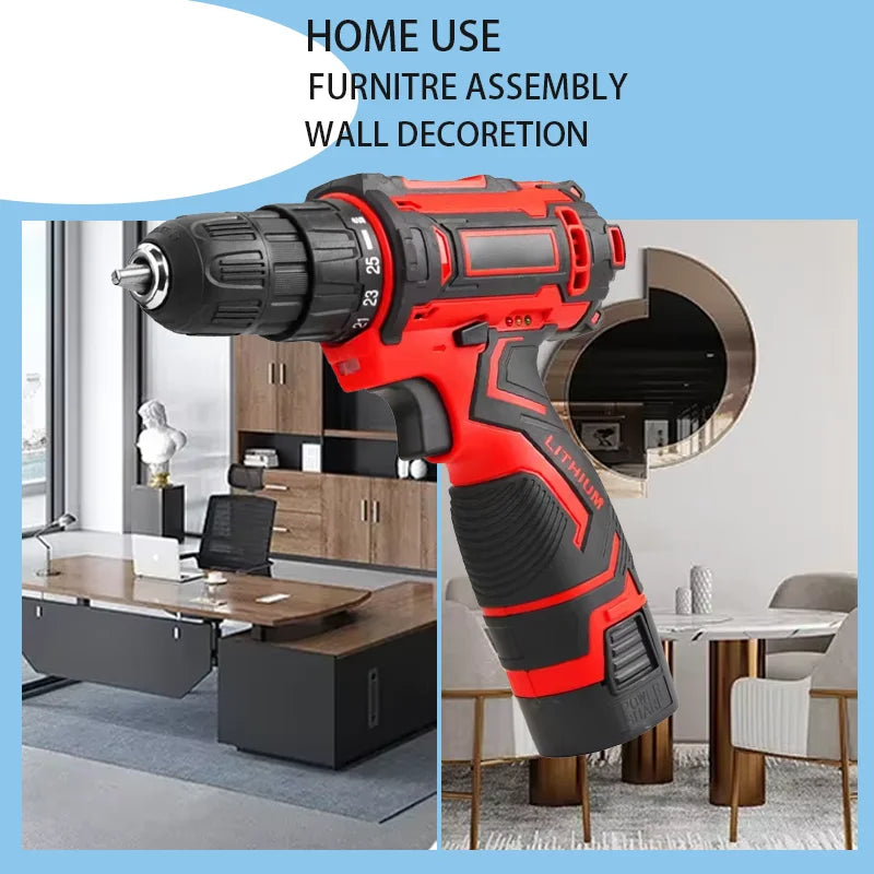 Electric Drill 16.8V Cordless Drill Electric Screwdriver Mini Wireless Power Driver DC Lithium-Ion Battery