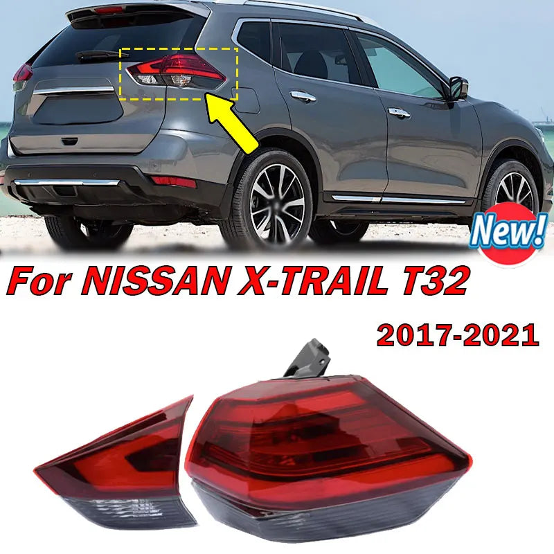 Car LED Tail Light For Nissan X-trail T32 2017 2018 2019 2020 2021 Rear Bumper Warning Brake Lamp Auto Parts Taillight Assembly