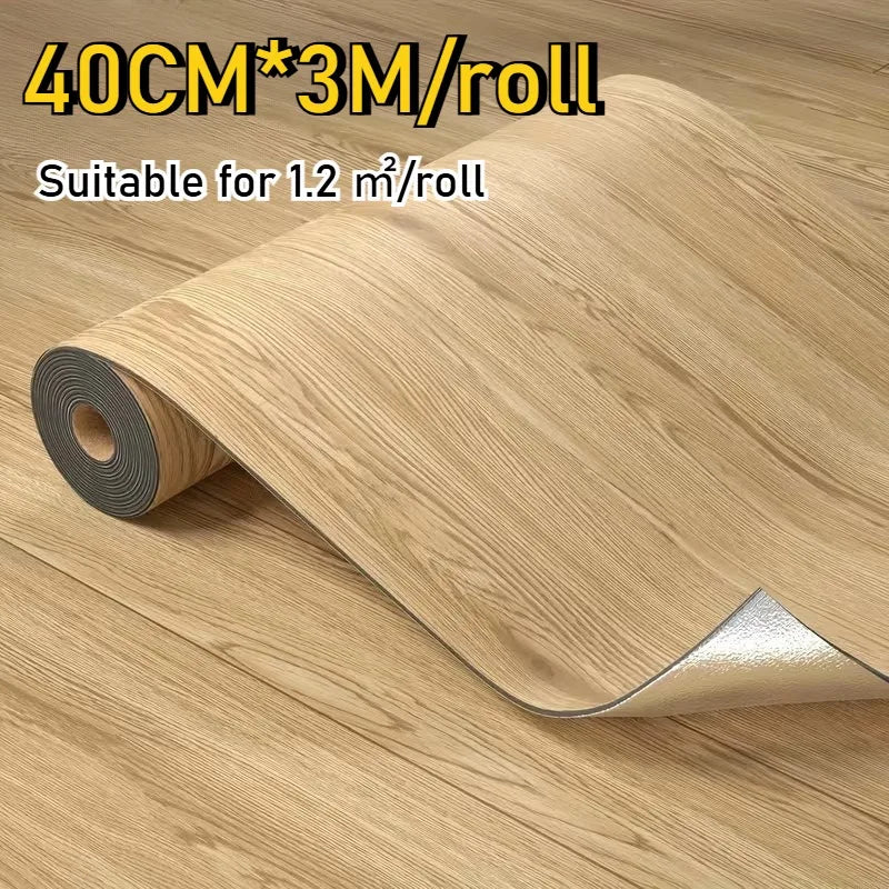 Wood Grain Floor Sticker Thickened Self Adhesive Waterproof Wear Resistant Non Slip Tile for Living Room Home Renovation Decor