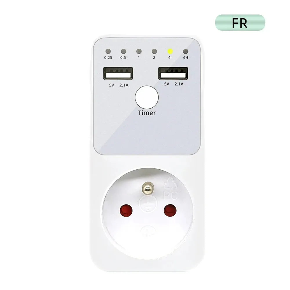 Electronic Timer Switch 6 Hour Programmable Countdown Intelligent Timing Outlet Socket USB Interface EU US UK FR Plug