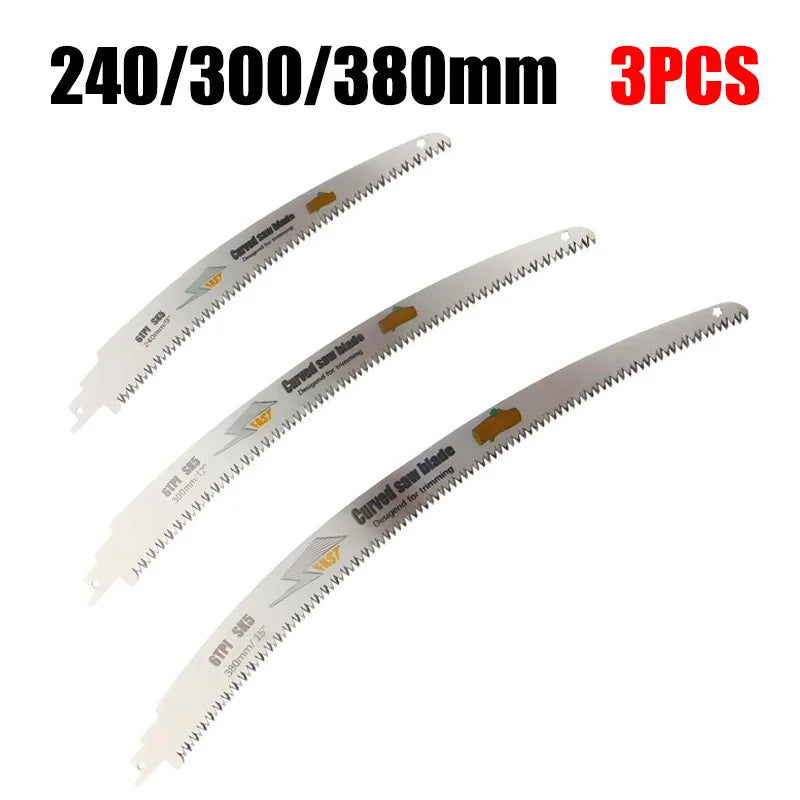 SK5 Japanese Teeth Reciprocating Saw Blades Kit 9/15/18 Inch 6TPI Curved Edge Saw Blades For Wood Pruning Cutting Tree Trimming