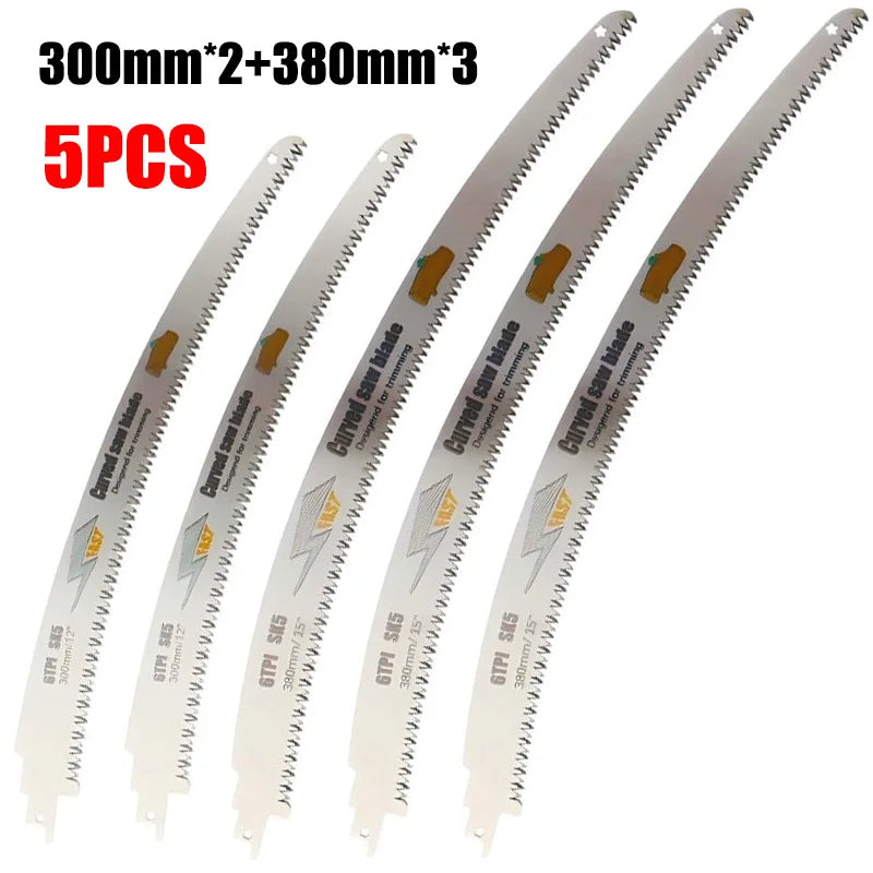 SK5 Japanese Teeth Reciprocating Saw Blades Kit 9/15/18 Inch 6TPI Curved Edge Saw Blades For Wood Pruning Cutting Tree Trimming