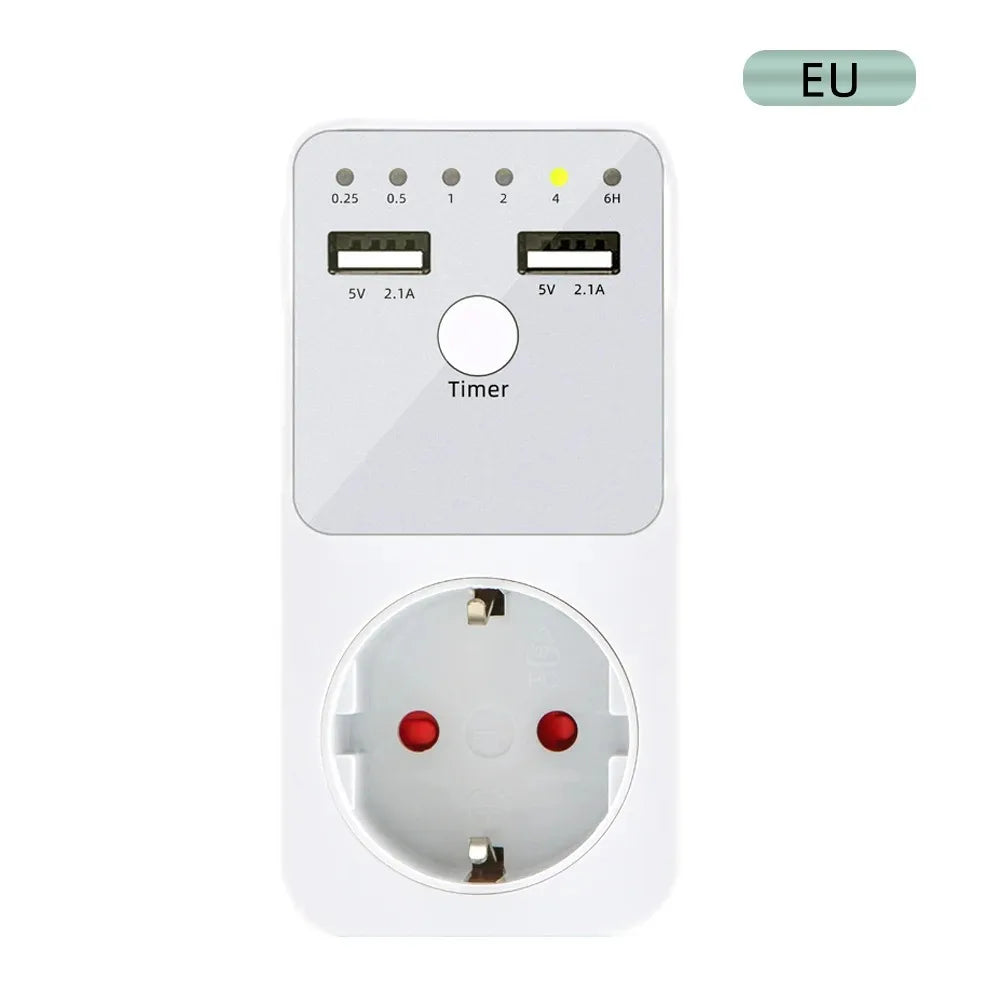 Electronic Timer Switch 6 Hour Programmable Countdown Intelligent Timing Outlet Socket USB Interface EU US UK FR Plug