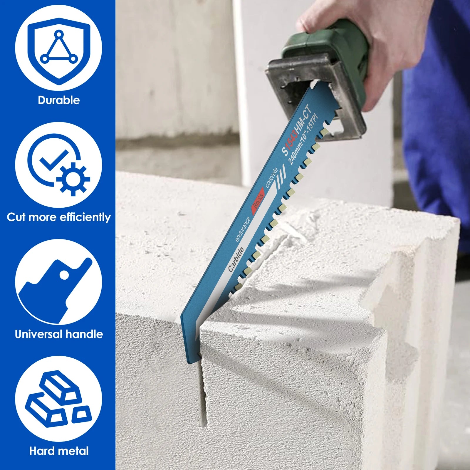 Reciprocating Saw Blade 10/12/18/20inch Universal Cutting Recip Sabre Saw Blade Alloy Steel Brick Concrete Cutting Saw Blade