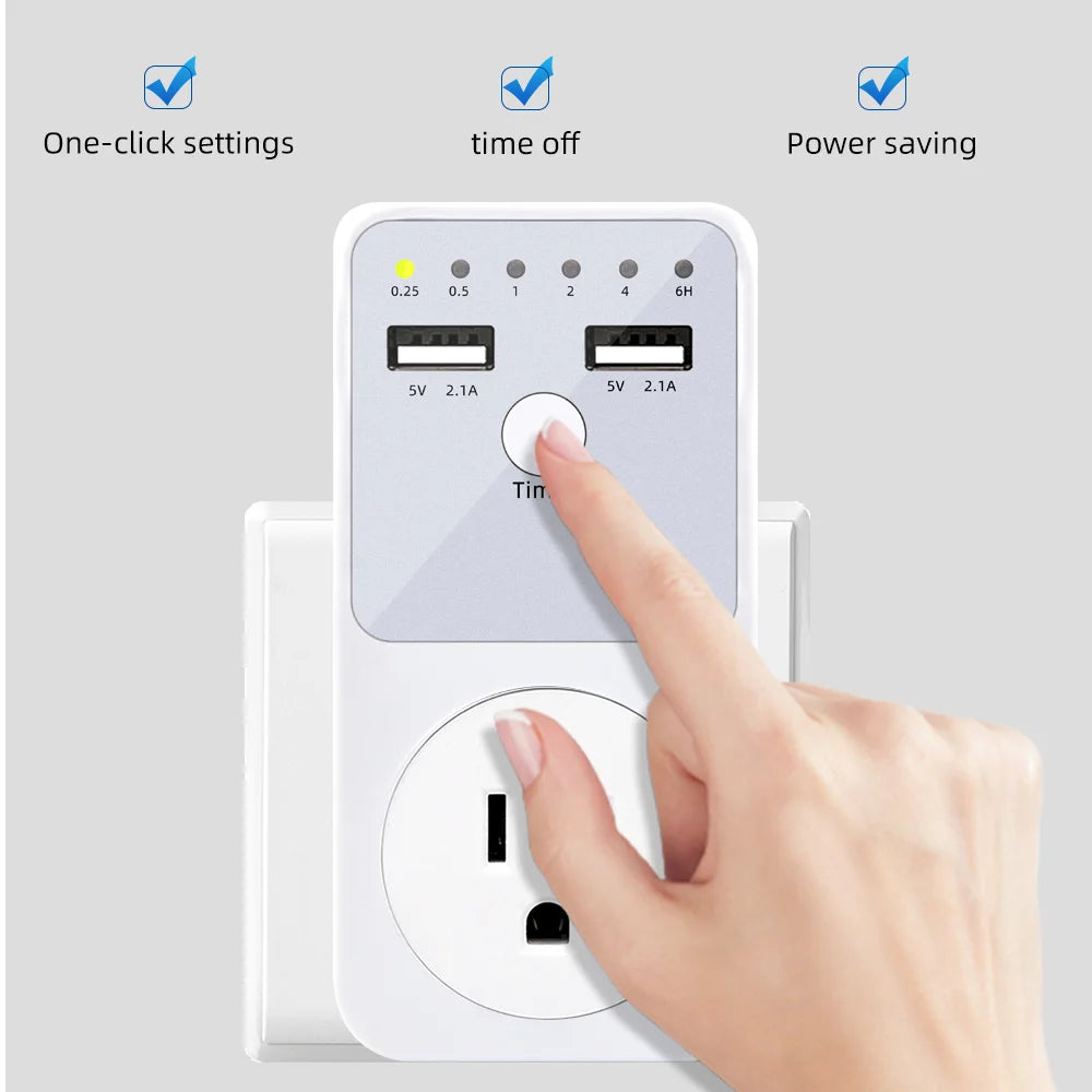 Electronic Timer Switch 6 Hour Programmable Countdown Intelligent Timing Outlet Socket USB Interface EU US UK FR Plug