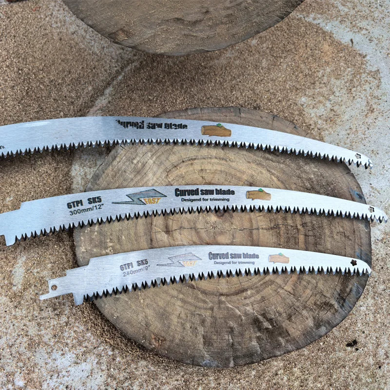SK5 Japanese Teeth Reciprocating Saw Blades Kit 9/15/18 Inch 6TPI Curved Edge Saw Blades For Wood Pruning Cutting Tree Trimming